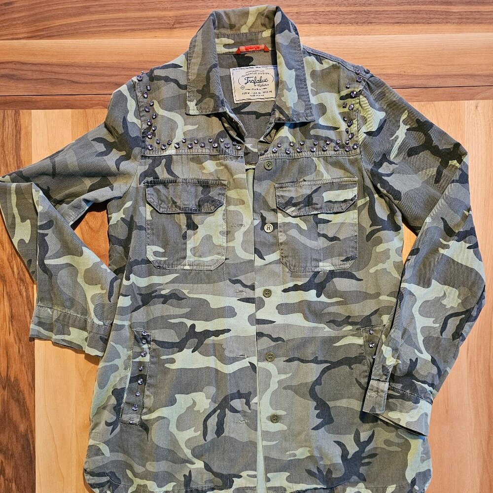 Crystal Embellished Army Shirt